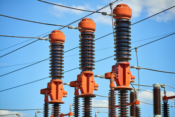 Electric power station
Detail of High voltage power transformer in substation