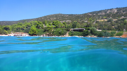 Photo from Agia Marina bay on a sunny summer morning, Marathonas, Attica, Greece