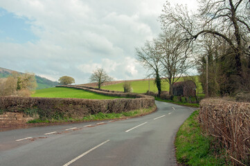 Springtime roads in Herefordshire, England.