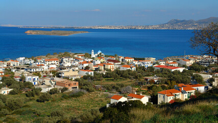 Fototapeta na wymiar Photo from picturesque island of Agistri, Saronic gulf, Greece