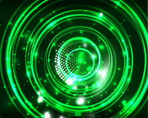 Neon circles abstract background