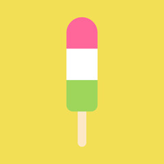 Flat icon colorful ice cream isolated on white background. Vector illustration.