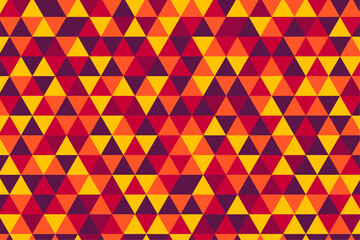 Vector retro triangle tiles pattern, five hot colors