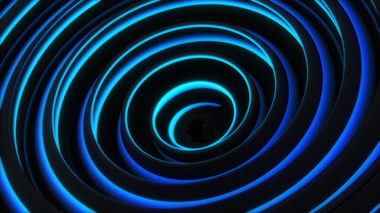 Glowing blue spiral 3D shape