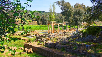 Fototapeta na wymiar Photo of iconic temple of Artemis in Vravrona, Attica, Greece
