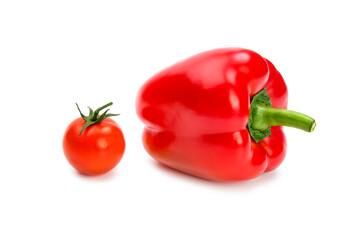 Cherry tomatoes isolated over white background