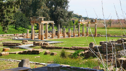 Fototapeta na wymiar Photo of iconic temple of Artemis in Vravrona, Attica, Greece