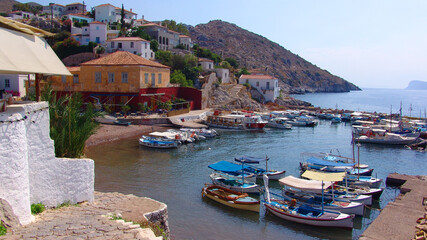 Fototapeta na wymiar Photo from famous island of Hydra, Saronic gulf, Greece