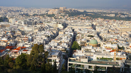 Photo from Lycabettus hill with panoramic view to Athens, Attica, Greece