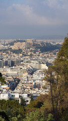 Fototapeta premium Photo from Lycabettus hill with panoramic view to Athens, Attica, Greece