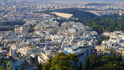 Photo from Lycabettus hill with panoramic view to Athens, Attica, Greece