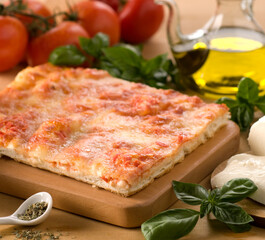Pizza margherita, fuoco selettivo
