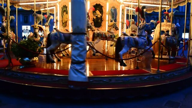 Merry-go-round by night in Italy