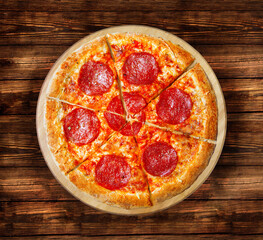 Salami pizza. This picture is perfect for you to design your restaurant menus. Visit my page. You will be able to find an image for every pizza sold in your cafe or restaurant.  