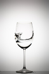 Water splashing in a wine glass