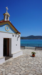 Obraz premium Spring photo from Porto Rafti with clear water beaches, Mesogeia, Attica, Greece