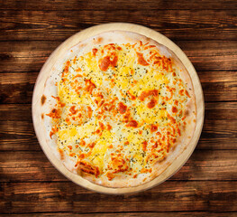 Pizza four cheese. This picture is perfect for you to design your restaurant menus. Visit my page. You will be able to find an image for every pizza sold in your cafe or restaurant.  