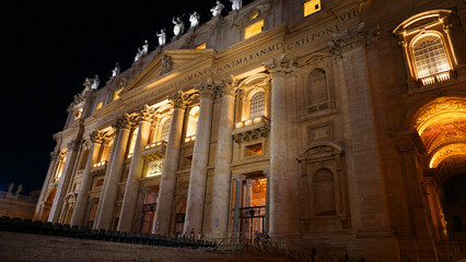 Night shot of iconic Castel di Saint Angelo, Rome, Italy