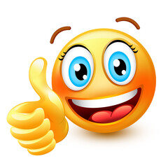 Cute thumbs up emoticon