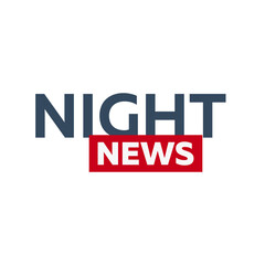 Mass media. Night news logo for Television studio. TV show.