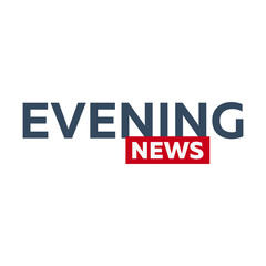 Mass media. Evening news logo for Television studio. TV show.
