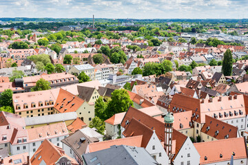 Fototapeta na wymiar Aerial view over Augsburg