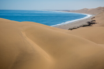 Fototapeta na wymiar Sand Dunes in Sandwich Harbour, Walvis Bay, Namibia