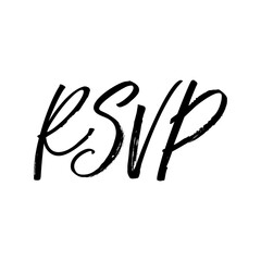 RSVP hand drawn lettering, Isolated