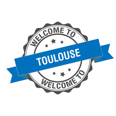 Welcome to Toulouse stamp illustration