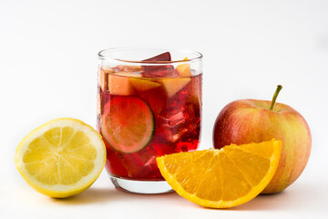 Sangria drink in glass isolated on white background
