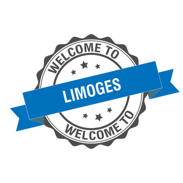 Welcome to Limoges stamp illustration