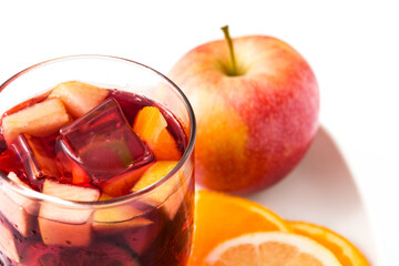 Sangria drink in glass isolated on white background
