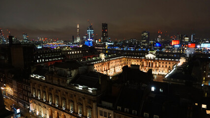 Fototapeta na wymiar Night photo of illuminated city of London, United Kingdom