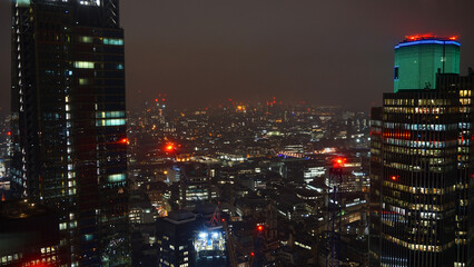 Fototapeta na wymiar Night photo of illuminated city of London, United Kingdom