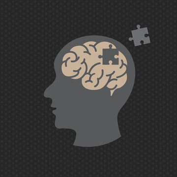 Dementia illustration vector logo icon design