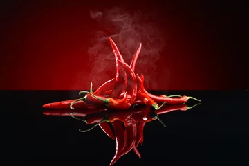 Gardinen Chilischoten Strahlen von rotem Chili-Pfeffer  © Igor Normann