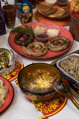 Russian table with food