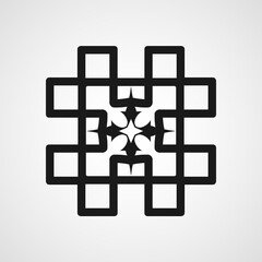 Obraz premium Ornamental black logo template design. Vector symbol