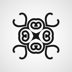 Ornamental black logo template design. Vector symbol