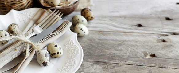 Rustic Easter table setting