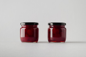 Strawberry Preserves Jar Mock-Up - Two Jars