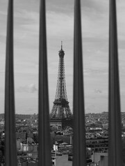 Eiffel Tower behinds bars. Eiffel tower, Paris