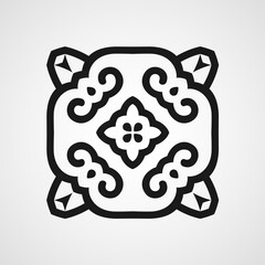 Ornamental black logo template design. Vector symbol