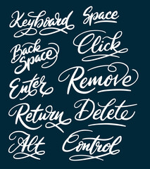 Remove and keyboard hand written typography. Good use for logotype, symbol, cover label, product, brand, poster title or any graphic design you want. Easy to use or change color
 