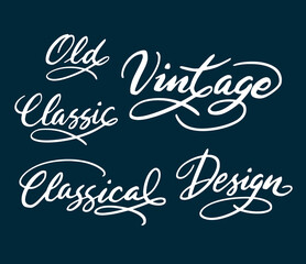 Vintage and classic hand written typography. Good use for logotype, symbol, cover label, product, brand, poster title or any graphic design you want. Easy to use or change color
