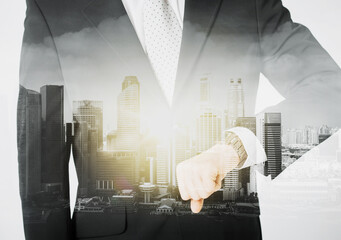 close up of businessman with wristwatch