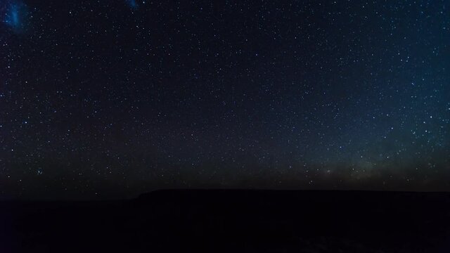 Time lapse of milky way over fish river canyon in Namibia