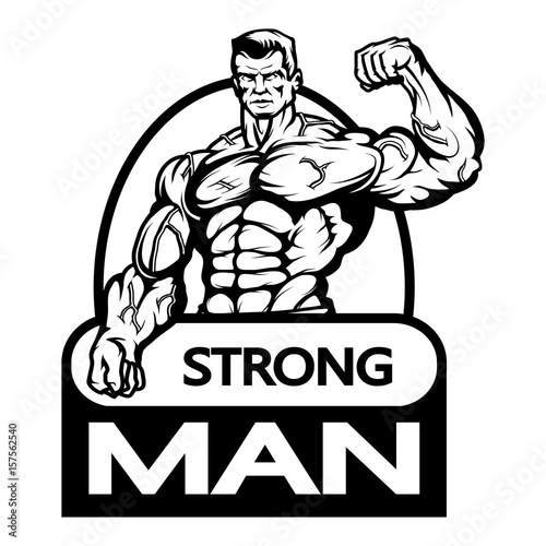 SEARCH AND BUY THIS PRODUCT "Gym logo.Bodybuilder with the muscular body.Sexy man with