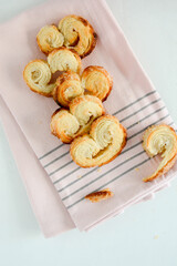 Puff pastry with sugar. Puff ears. Biscuit.