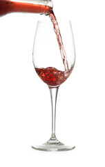 rose wine being poured